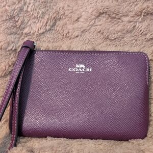 Coach Plum Textured Wristlet